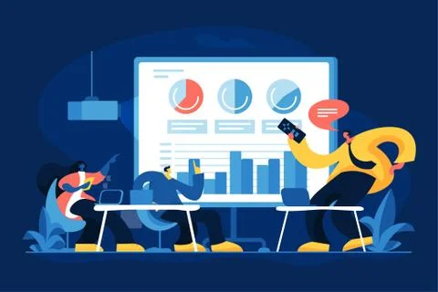 Business analytics flat vector illustration Illustrazione stock