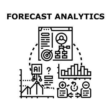Business analytics forecasting future trends and performance using data Stock Illustration