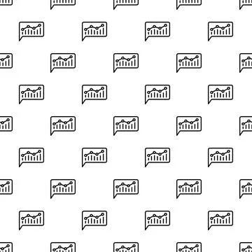 Business analytics graph chat bubble seamless pattern Illustrazione stock