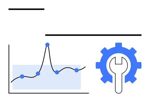 Business Analytics with Growth Chart and Gear for Process Optimization Stock Illustration