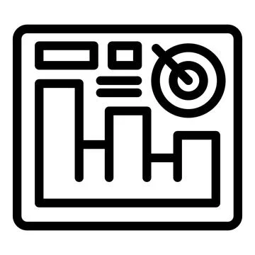 Business analytics icon with bar chart and target Illustrazione stock