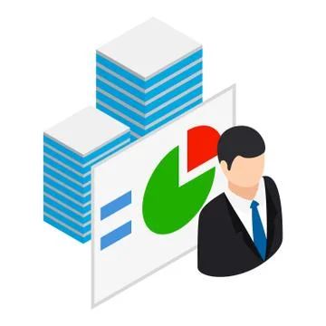 Business analytics icon, isometric style Stock Illustration