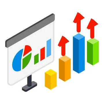 Business analytics icon, isometric style Stock Illustration