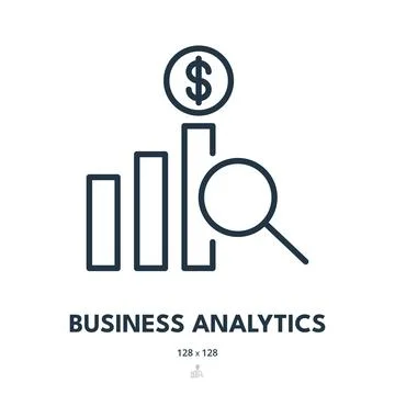 Business Analytics Icon. Statistics, Audit, Accounting. Editable Stroke. Si.. Stock Illustration