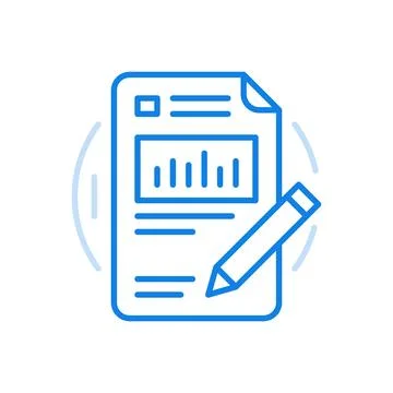 Business analytics icon vector statistical diagrams in marketing report penci 스톡 일러스트