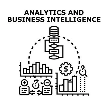 Business analytics intelligence processing data visualization concept Stock Illustration