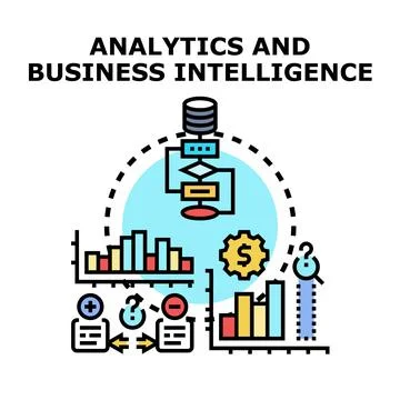 Business analytics intelligence processing data visualization concept Stock Illustration