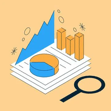 Business Analytics Isometric Illustration Stock Illustration