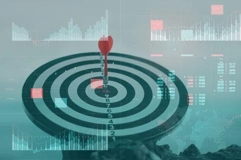 Business analytics with key performance indicators dashboard concept. Financi Stock Photos