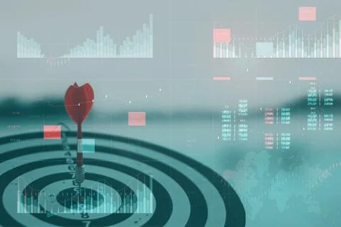 Business analytics with key performance indicators dashboard concept. Financi Stock Photos