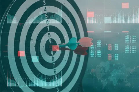 Business analytics with key performance indicators dashboard concept. Financi Stock Photos