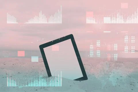 Business analytics with key performance indicators dashboard concept. Mock up Stock Photos