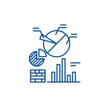 Business analytics line icon concept. Business analytics flat vector symbol Stock Illustration