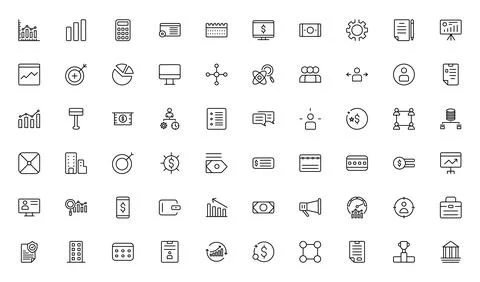 Business Analytics line icon set. Ideal for finance, entrepreneurship, and .. Stock Illustration