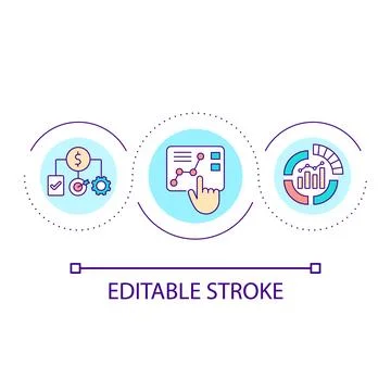 Business analytics loop concept icon Illustrazione stock