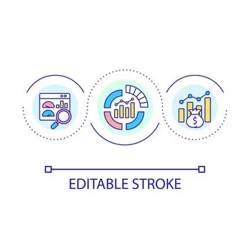 Business analytics loop concept icon Illustrazione stock