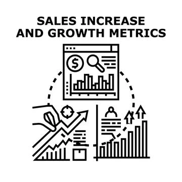 Business analytics measuring sales increase and financial growth 库存插图