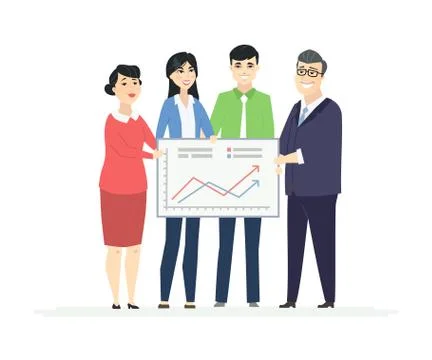 Business analytics - modern vector business cartoon characters illustration Stock Illustration