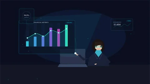 Business analytics motion graphic with chart, graph, and statistics Stock Footage 346546106