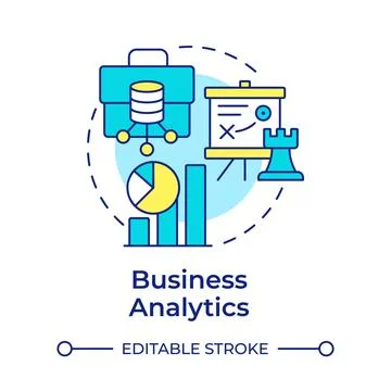 Business analytics multi color concept icon 库存插图