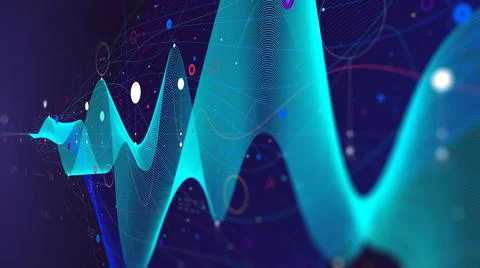 Business analytics presentation, big data stream futuristic infographic, moni Illustrazione stock