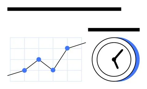 Business analytics, project management, progress tracking, time efficiency, g Illustrazione stock