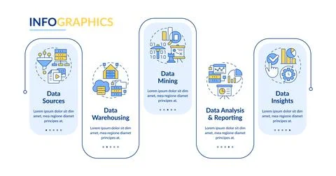 Business analytics rectangle infographic vector Stock Illustration