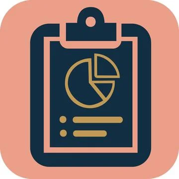 Business analytics report clipboard chart icon Stock Illustration