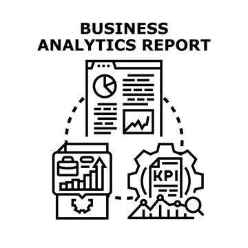Business analytics report concept representing data strategy Illustrazione stock