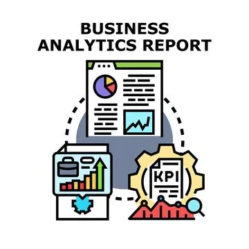 Business analytics report concept representing data strategy Stock Illustration