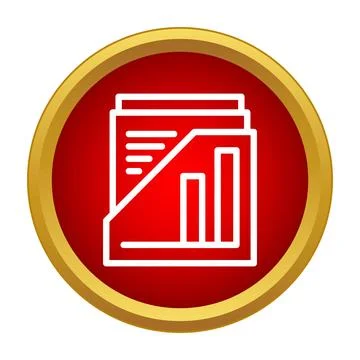 Business analytics report document with bar chart icon Stock Illustration