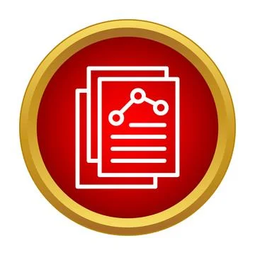 Business analytics report document graph icon Stock Illustration