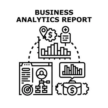 Business analytics report revealing data driven strategy Illustrazione stock