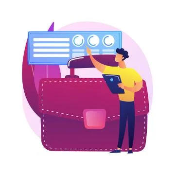 Business analytics report vector concept metaphor. 스톡 일러스트