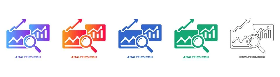 Business Analytics Reporting Icon Set イラスト素材