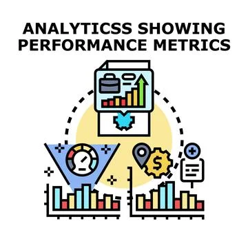 Business analytics showing performance growth and key metrics Stock Illustration