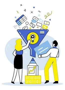 Business analytics. Strategy formulation guides overall direction business Illustrazione stock