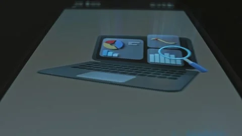 Business Analytics tools, graphic presentation on smartphone Stock Footage 303631441