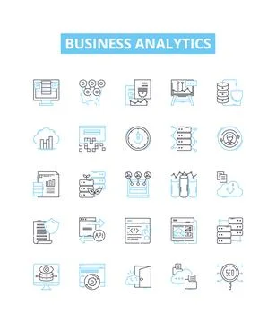Business analytics vector line icons set. Business, Analytics, Data Stock Illustration