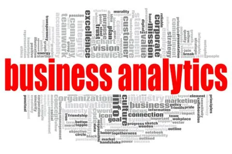 Business analytics word cloud Stock Illustration