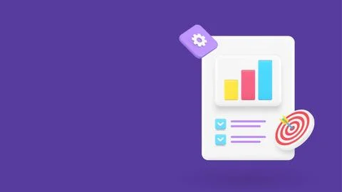 Business analyzing complete bar graph diagram checklist checkmark report 3d.. 스톡 일러스트