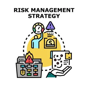 Business analyzing financial data managing global strategy risk Stock Illustration