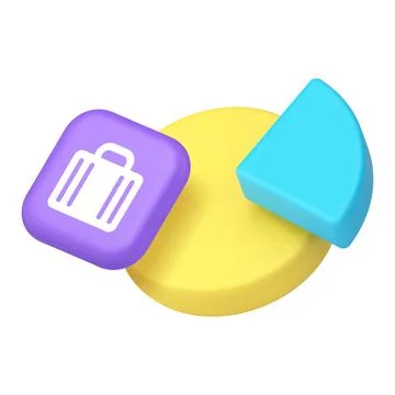 Business analyzing financial statistic chart pie data monitoring 3d icon re.. Stock Illustration