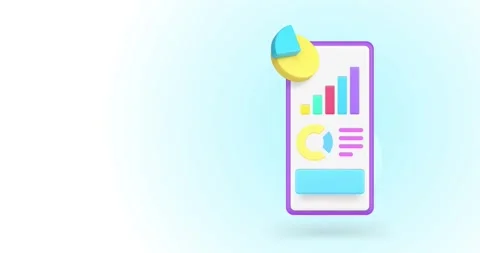 Business analyzing graph diagram  3d icon animation Stock Footage 276409983