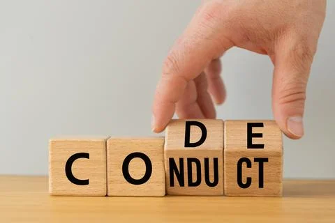 Business and code of conduct concept,  Code of conduct symbol.  Stock Photos