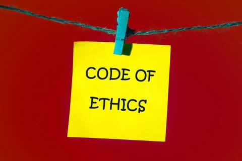 Business and code of ethics concept. Copy space. Concept words Code of ethics Stock Photos
