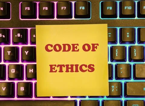Business and code of ethics concept. Copy space. Concept words Code of ethics Stock Photos