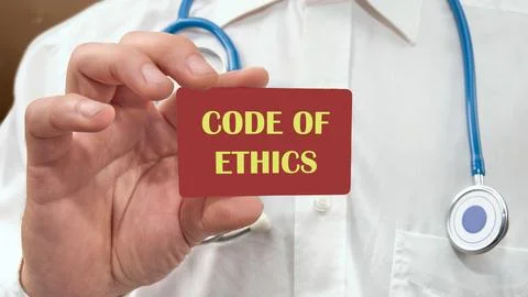 Business and code of ethics concept. Copy space. Concept words Code of ethics 写真素材