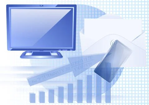 Business and computer Illustrazione stock