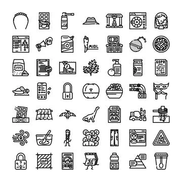 Business and consumer goods vector line icons collection Stockillustratie